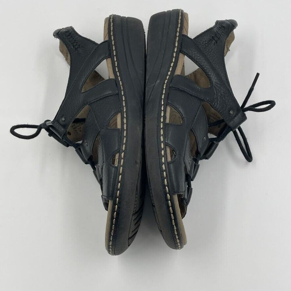 Taos Sandals Women 7 Black Ghilbert Leather Comfort Lace Up Outdoor Active Wedge - Picture 11 of 13